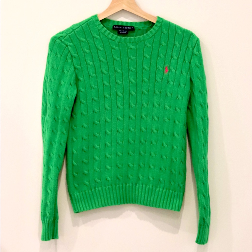 Vintage Polo Ralph Lauren green sweater. Kids size small